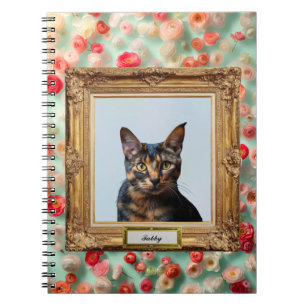 Custom Pet Portrait Notebook – Your Cat in a Frame ノートブック
