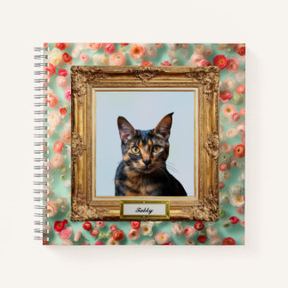 Custom Pet Portrait Notebook – Your Cat in a Frame ノートブック