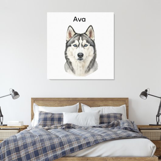 Custom Pet Portrait, Personalized Gift  キャンバスプリント (インサイチュ (寝室))