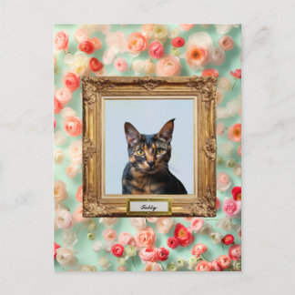 Custom Pet Portrait Postcard – Your Cat in a Frame シーズンポストカード