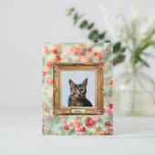 Custom Pet Portrait Postcard – Your Cat in a Frame シーズンポストカード (スタンド正面)