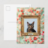 Custom Pet Portrait Postcard – Your Cat in a Frame シーズンポストカード (正面/裏面)