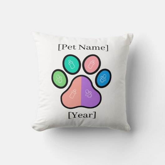 Custom Pet Sibling Baby Bodysuit - New Big Brother クッション (正面)