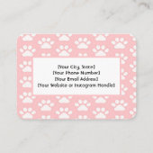 Custom Pet Sitter Business Card – Pink Paw Print  名刺 (裏面)