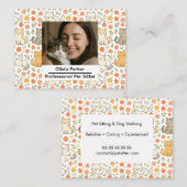 Custom Pet Sitter Business Card with Photo 名刺 (正面/裏面)
