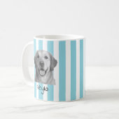 Custom Pet Striped Mug Using Pet Photo コーヒーマグカップ (正面左)