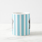Custom Pet Striped Mug Using Pet Photo コーヒーマグカップ (中央)