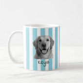 Custom Pet Striped Mug Using Pet Photo コーヒーマグカップ (左)
