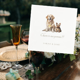 Custom Pet Wedding Cheers to our Parents Napkins  スタンダードカクテルナプキン