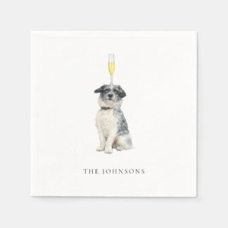 Custom Pet with Champagne Wedding Napkins スタンダードカクテルナプキン