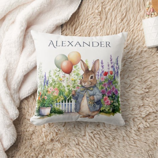 Custom Peter the rabbit balloons garden クッション (ブランケット)