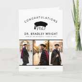 Custom PhD Doctoral Grad Hat Doctoral Graduation カード (正面)