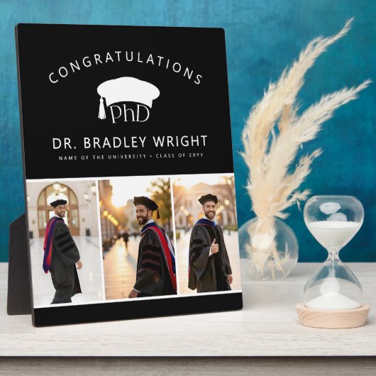 Custom PhD Doctoral Grad Hat Doctoral Graduation フォトプラーク (側面)