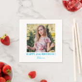 Custom Photo 21st 30th 40th 50th 60 Birthday Party スタンダードカクテルナプキン (インサイチュ)
