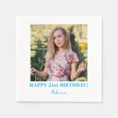 Custom Photo 21st 30th 40th 50th 60 Birthday Party スタンダードカクテルナプキン (正面)