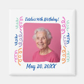 Custom Photo 90th Birthday Streamers Keepsake マグネット (正面)