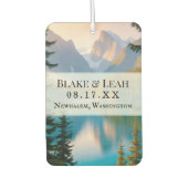 Custom Photo and Date Air Freshener Wedding カーエアーフレッシュナー (正面)