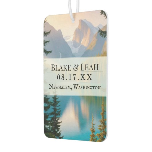 Custom Photo and Date Air Freshener Wedding カーエアーフレッシュナー (左)