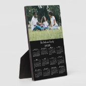 Custom Photo and Name 2026 Calendar Black Desktop フォトプラーク (側面)