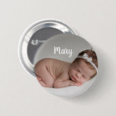Custom photo and name button personalized 缶バッジ (正面&裏面)