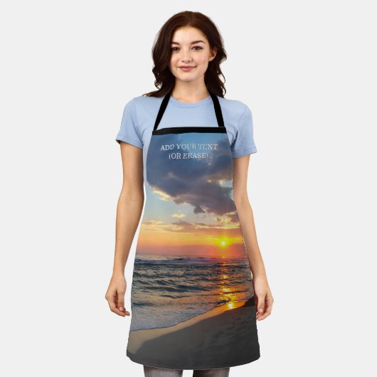 Custom Photo and Optional Text Personalized エプロン (着用した状態)