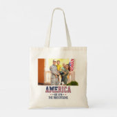 Custom Photo and Text America Est 1776 Patriotic  トートバッグ (裏面)