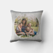 custom photo and text circle gray distressed    クッション (裏面)