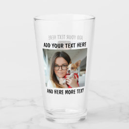 Custom Photo and Text Glass Cup タンブラーグラス
