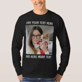 Custom Photo and Text Longsleeve T-Shirt Tシャツ