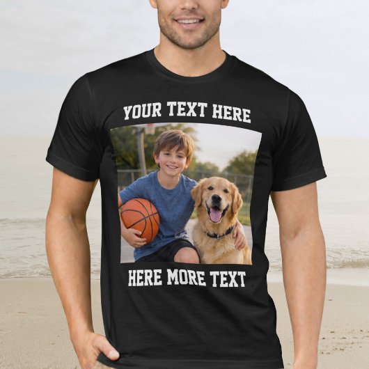 Custom Photo and Text Or Name Bold Sporty  Tシャツ