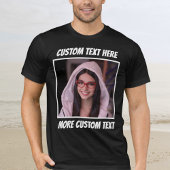 Custom Photo and Text Or Name White Border Tシャツ