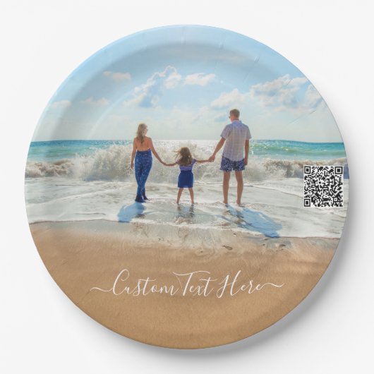 Custom Photo and Text Paper Plates - Your Family ペーパープレート (正面)