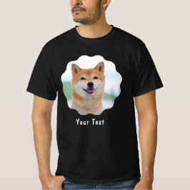 Custom Photo and Text Personalized Black T-Shirt Tシャツ
