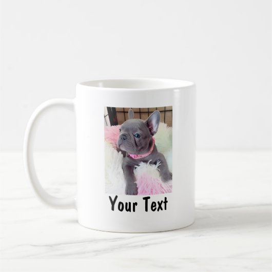 Custom Photo and Text Personalized Pet Lover コーヒーマグカップ (左)