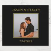 Custom Photo and Text Simple Elegant スパークリングワインラベル (シングルラベル)