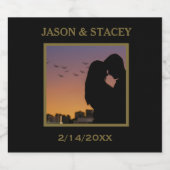 Custom Photo and Text Simple Elegant スパークリングワインラベル (シングルラベル)