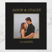 Custom Photo and Text Simple Elegant ワインラベル (シングルラベル)