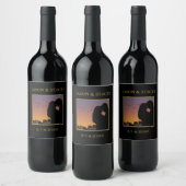 Custom Photo and Text Simple Elegant ワインラベル (ボトル)