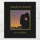 Custom Photo and Text Simple Elegant ワインラベル (シングルラベル)