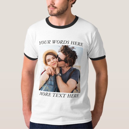 Custom Photo and Text Tシャツ (正面)