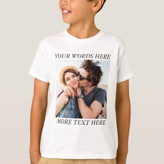 Custom Photo and Text Tシャツ (正面)