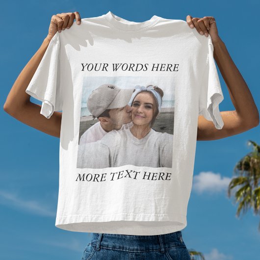 Custom Photo and Text T-Shirt Tシャツ