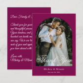 Custom Photo and Text Wine Wedding サンキューカード (正面/裏面)