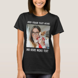 Custom Photo and Text Women Tシャツ