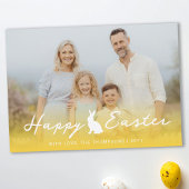 Custom Photo And Yellow Gradient With Bunny Easter カード