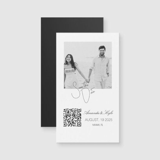 Custom Photo announcement Wedding magnet (正面/裏面)