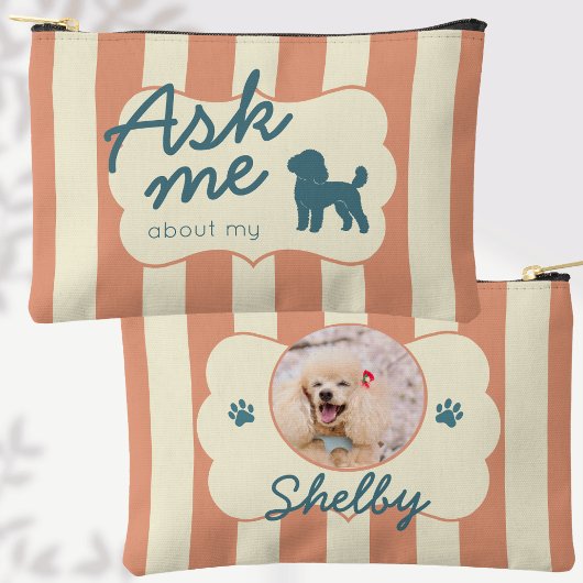 Custom Photo Ask Me About My Dog Poodle アクセサリーポーチ