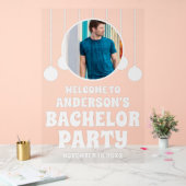 Custom Photo Bachelor Party Welcome アクリルサイン (ウェディング)