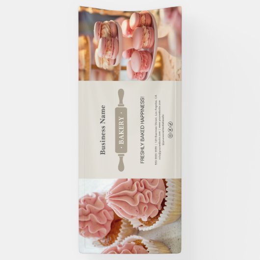 Custom Photo Bakery Rolling Pin Business 横断幕 (縦)