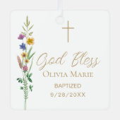 Custom Photo Baptism Wildflower Ceramic メタルオーナメント (正面)